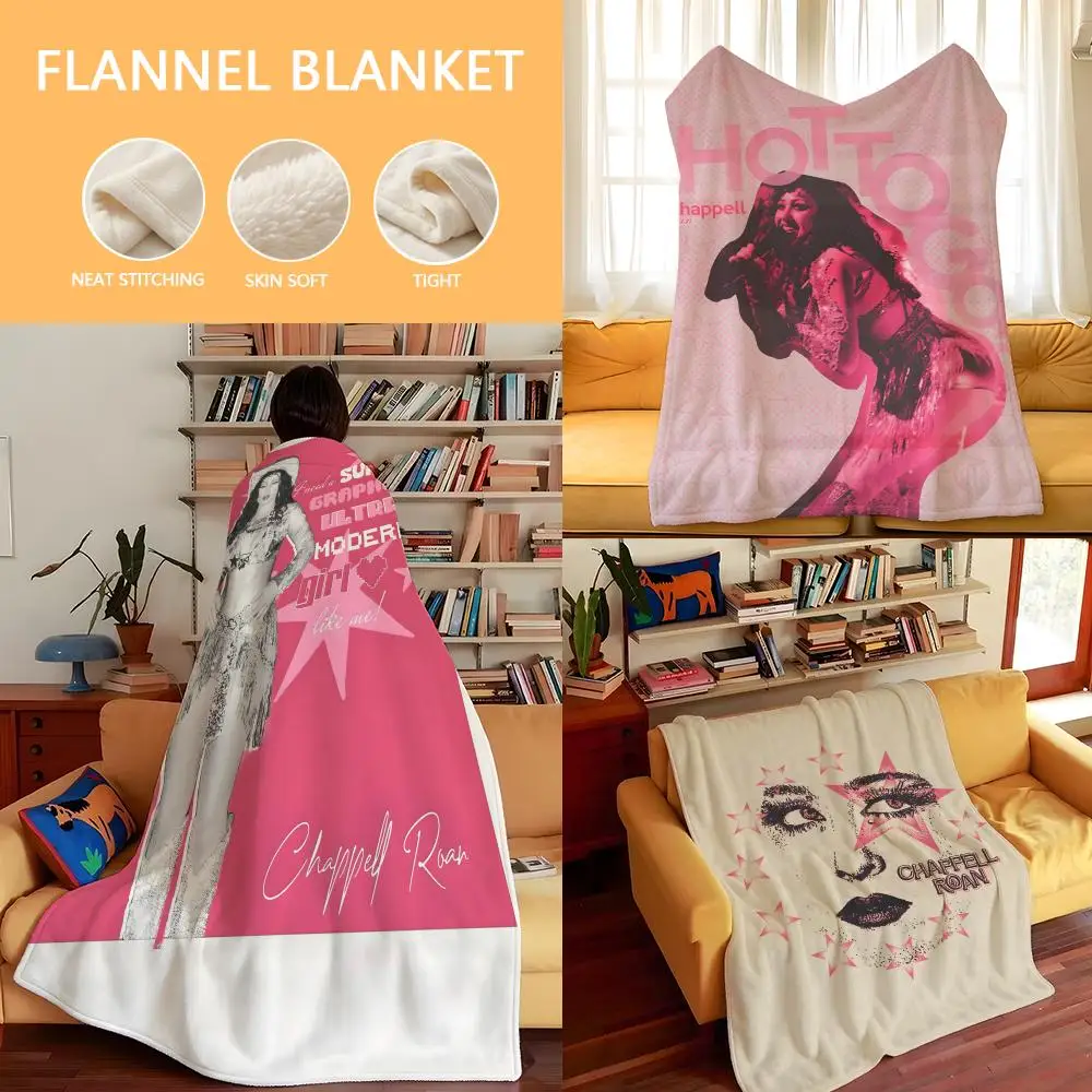 Music C-Chappell R-Roan Throw Flannel Cozy Print Blanket, Portable, Durable  Machine Washable cute Cool