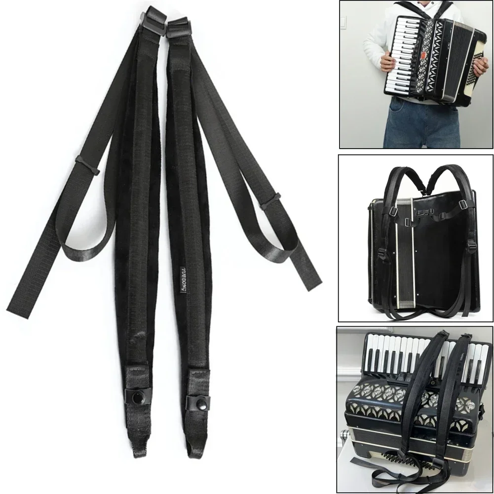 1 par de correas de hombro de acordeón de nailon suave con hebilla ajustable adecuada para acordeón de bajo 8-120 nuevo y de alta calidad N
