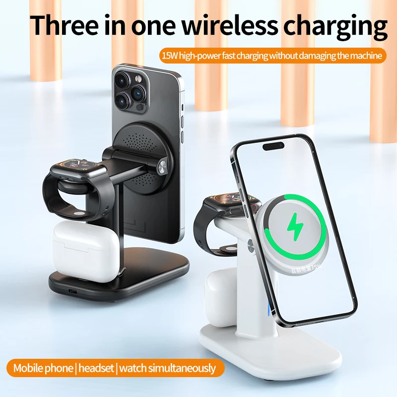 3 in 1 Magnetic 30W Wireless Charger Stand 90 Rotation For iPhone 14 13 12 Pro Max Apple Watch 8 7 Airpods Fast Charging Station