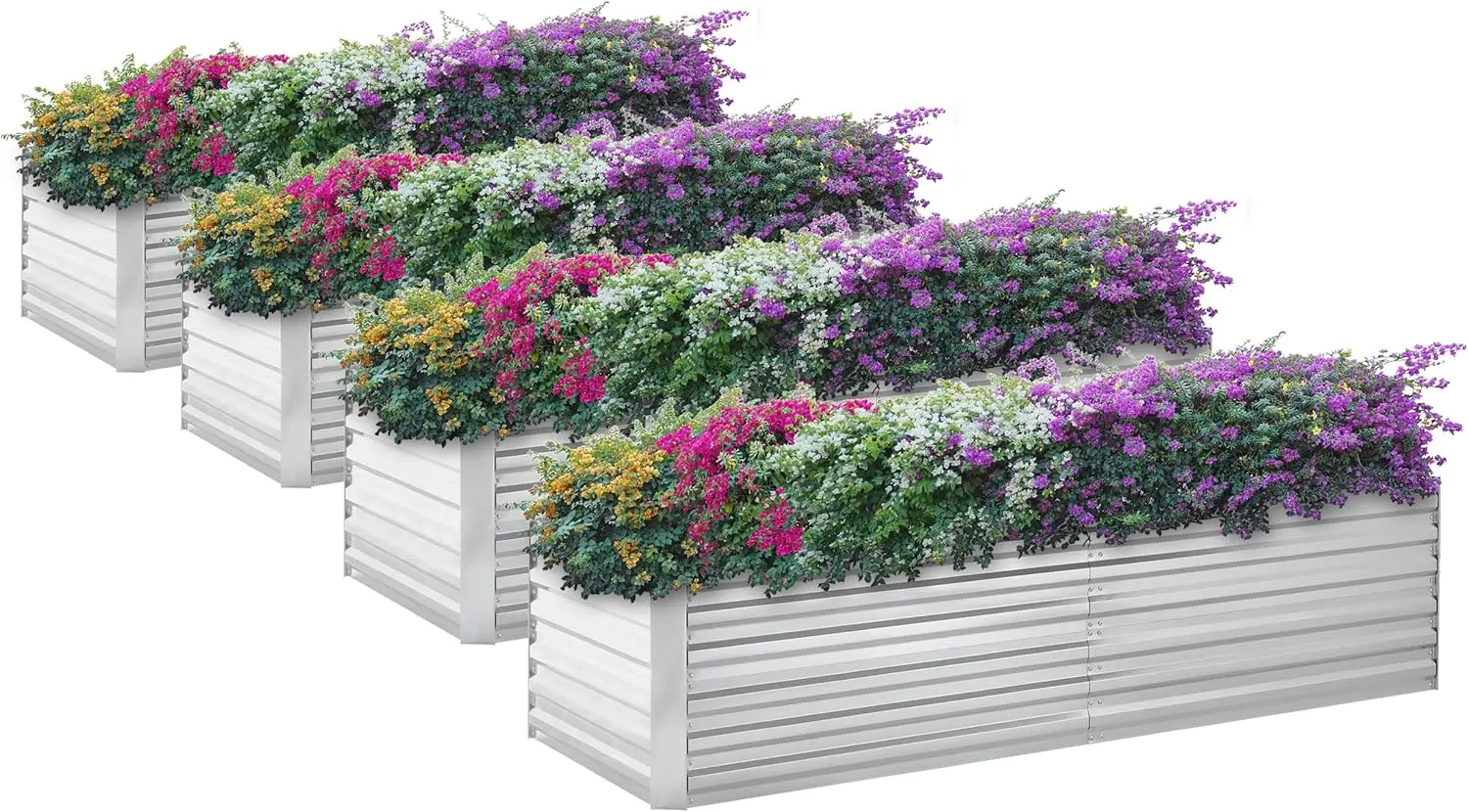 

Galvanized Raised Garden Beds, Metal Planter Boxes Outdoor for Vegetables, Flowers, Herbs, Large Heavy Planter Bed for Gardening