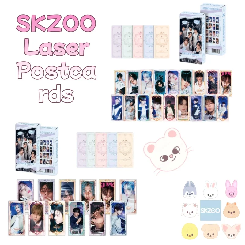 

SKZOO anime merchandise StrayKids Li Longfu Huang Xuanchen long laser card 40 peripheral laser tickets bookmarks postcards