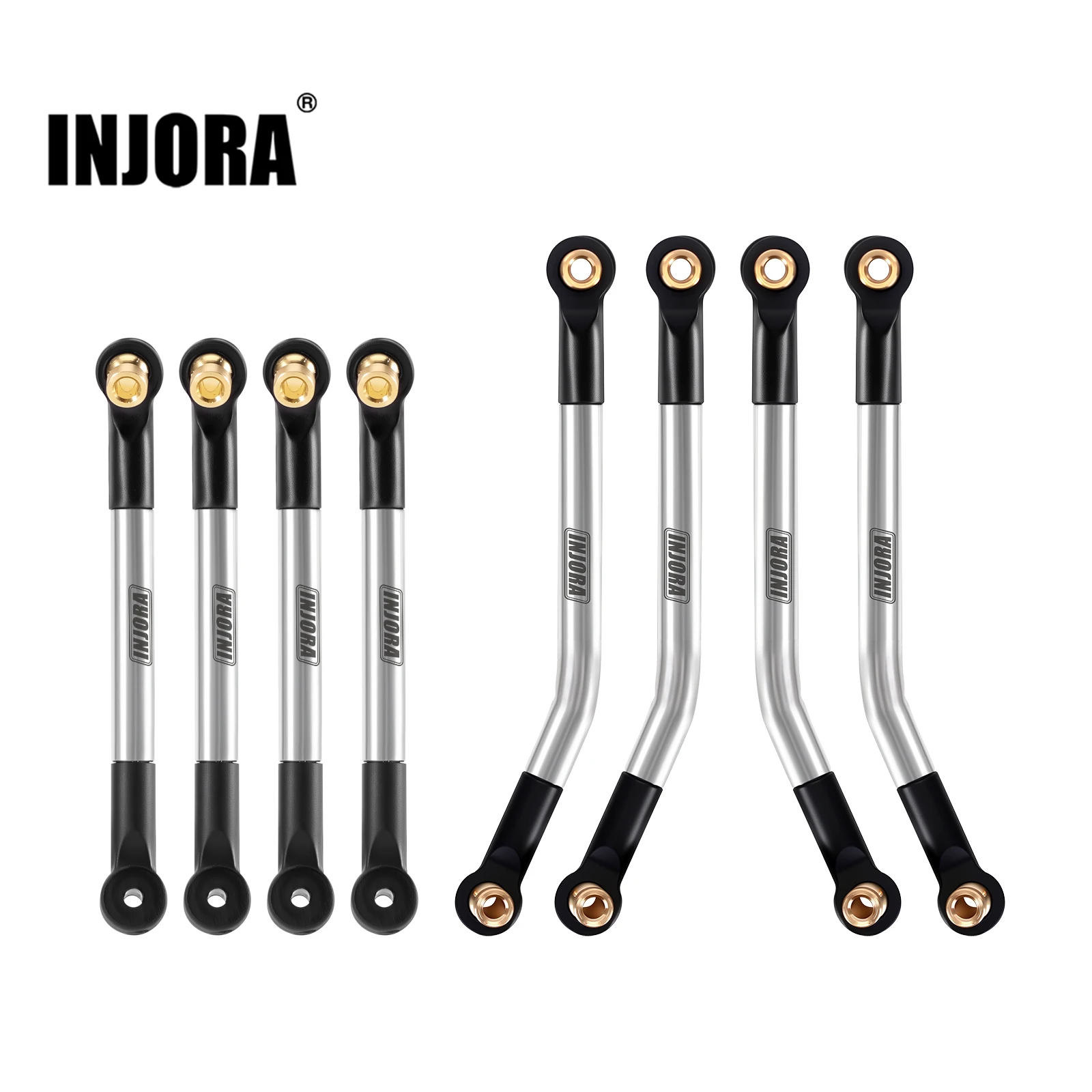 

INJORA Stainless Steel High Clearance 4 Links Set for 1/18 RC Crawler FMS FCX18 LC80 Upgrade (FCX18-02)