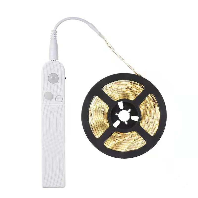 Battery-Type PIR Sensor Switch Infrared Human Body Sensing Control Light On/Off with 2835 LED Single-Color Flexible Strip Light