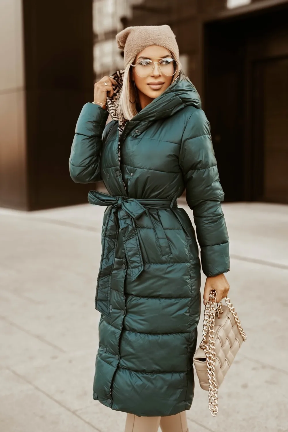 Veste longue en coton à capuche imprimée pour femmes, européenne et américaine, automne et hiver