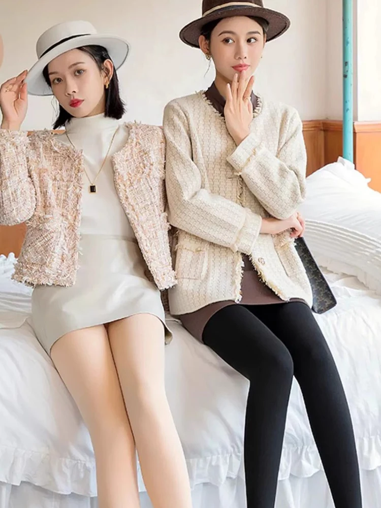 Velet Thicken Warm Women Leggings Seamless High Elastic Thermal Pants Solid Slim Fashion Pantyhose Fleece Outerwear Basic Tights
