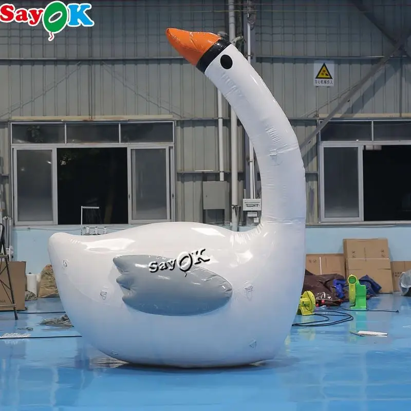 1pc 6mh Inflatable Goose Decoration Inflatable Animal Goose Model With Air Blower For Exhibition Show Decoration