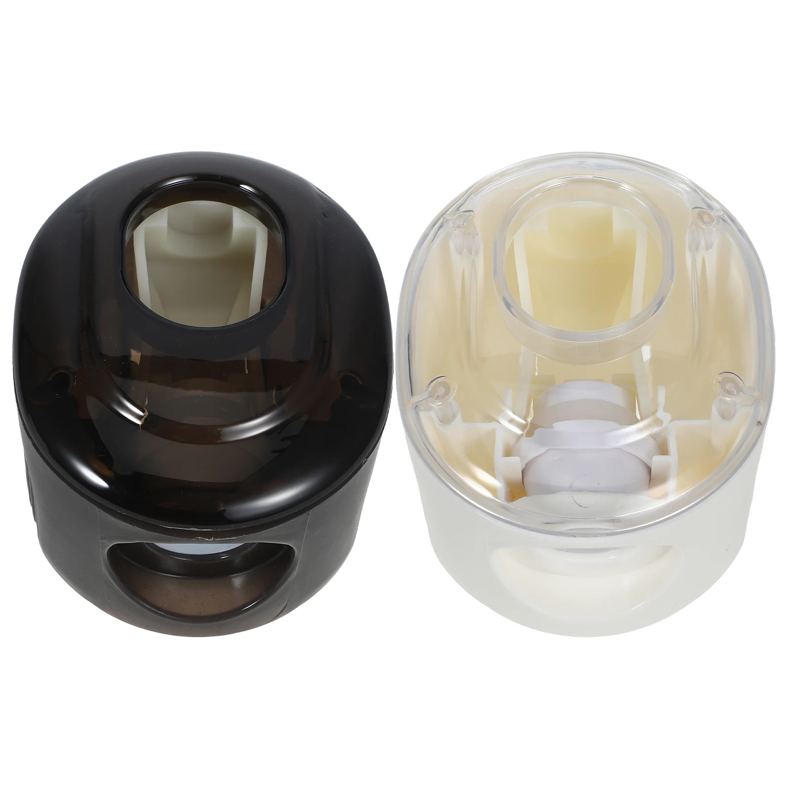 

2pcs Wall Mounted Toothpaste Dispenser Hands Free Squeezing PET Material Black White Bathroom Accessory Space Saving ganizer