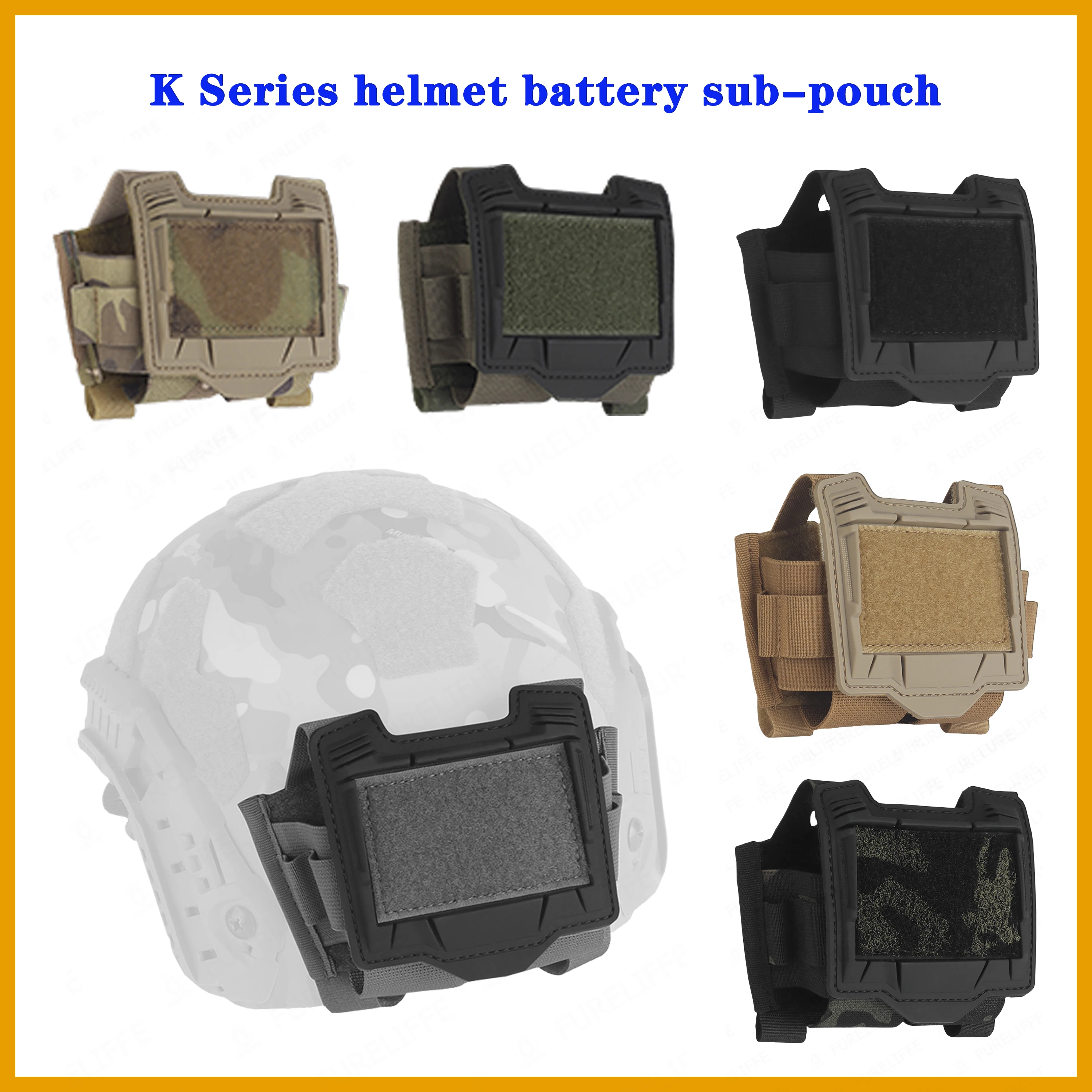 K Series helmet battery sub-pouch，suitable for PVS-31 battery box and compatible tactical helmets or helmet cover with velcro