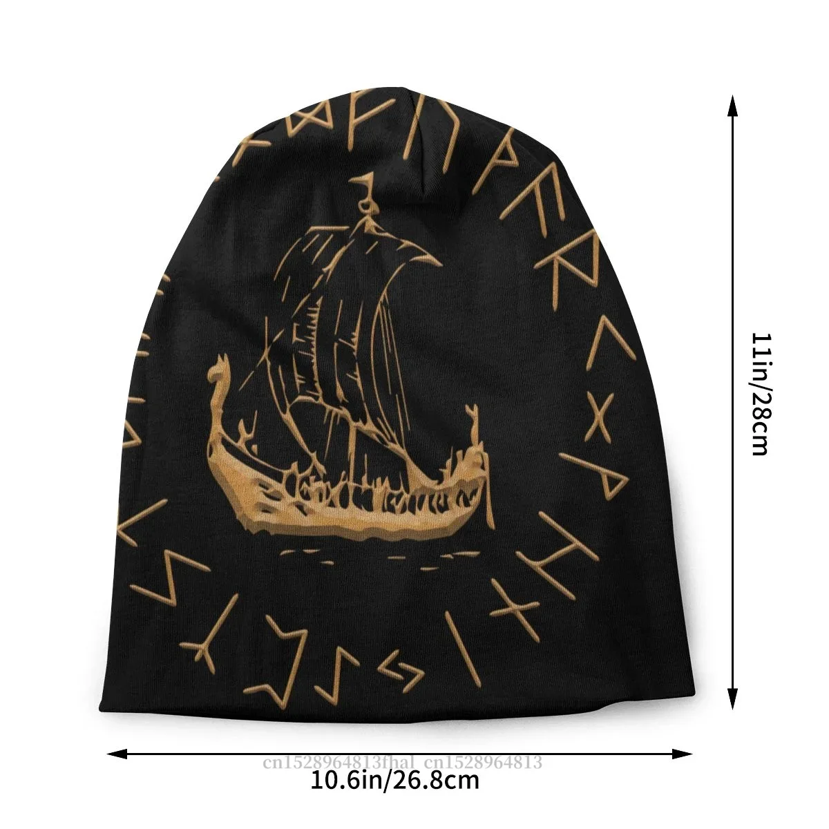 Vikings Ragnar Lothbrok TV Series Skullies Beanies Caps Longship And Norse Rune Wheel Hat Bonnet Hats Unisex Ski Cap