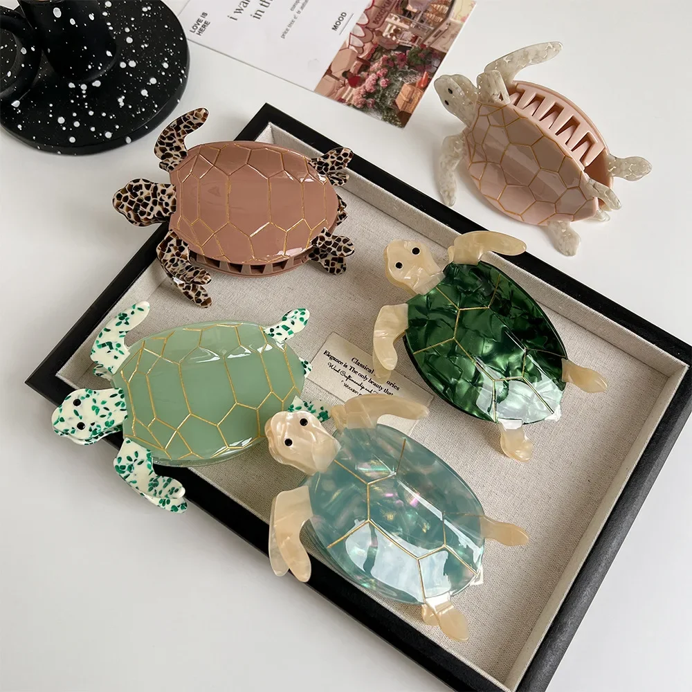 Cute Cartoon Ocean Mermaid Tortoise Hair Claw Clips Funny Sea Turtle Acetate  Shark Hairpin Jewelry Gift For Women Accessories