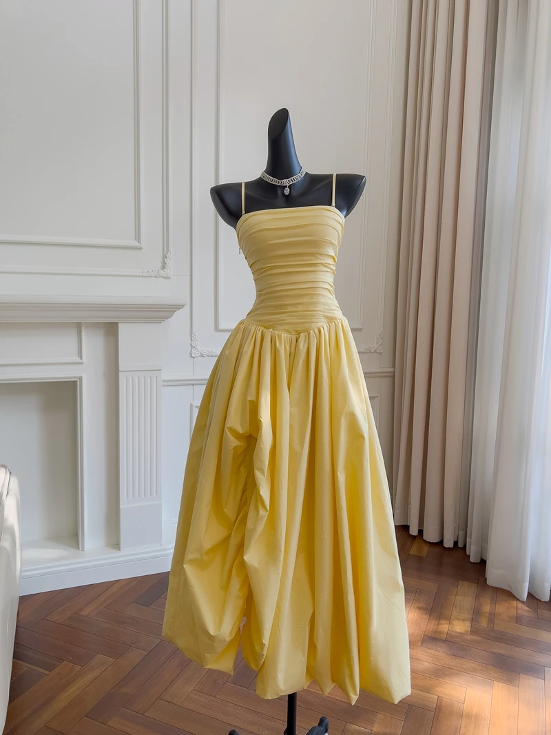 Ele Princ Sle off-shoulder baljurk Dr Summer Vaion Casual katoenen hoge taille A-lijn rok lang Dr