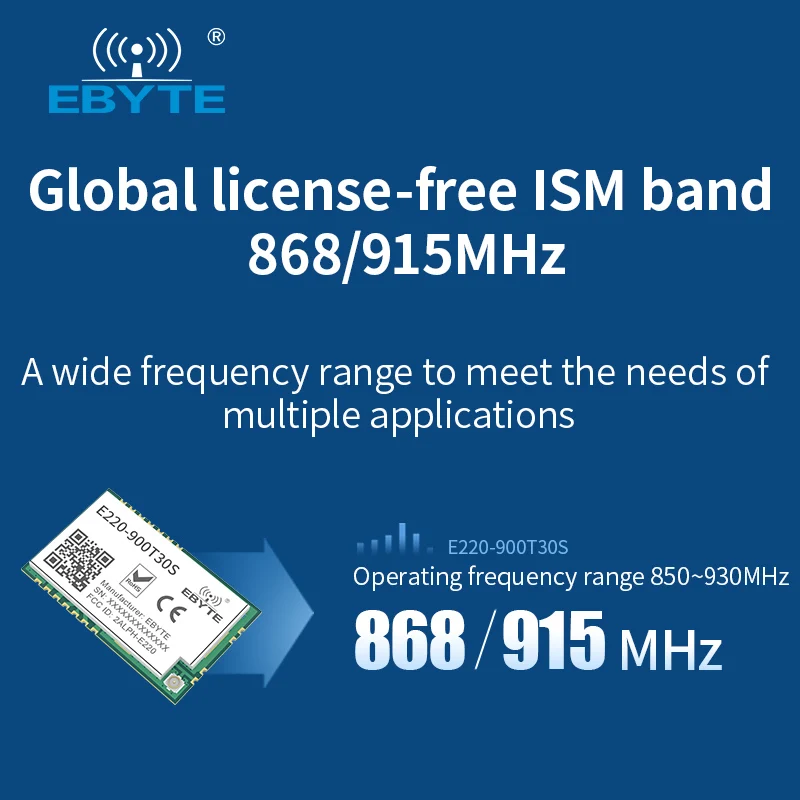 LLCC68 LoRa Modul 868/915MHz 30dBm 10km Lange Palette RSSI WOR EBYTE E220-900T30S IPEX/Stempel Loch wireless Transceiver Empfänger