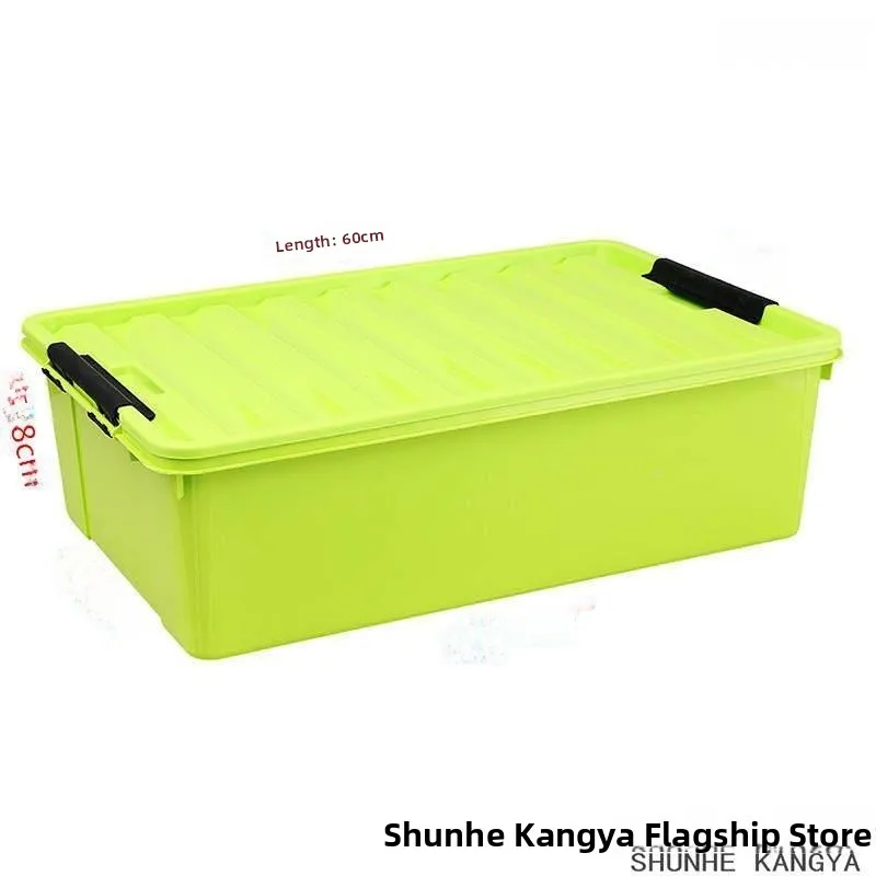 Large Size Flat Plastic Sed European Sle Bed Underbed Storage Box Moisture Proof Student Dormi Organizer Underbed Chest