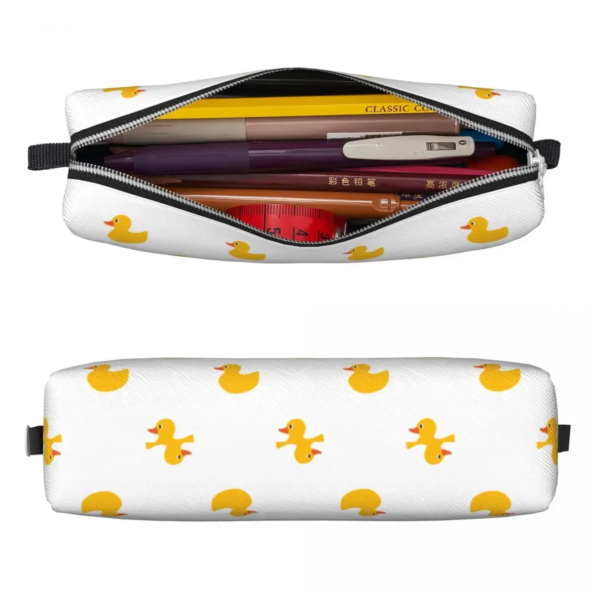 Cartoon Yellow Duck Pattern Pencil Case Creative Pen Holder Bag Girls Boys Big Capacity School Supplies Cosmetic Pencilcases