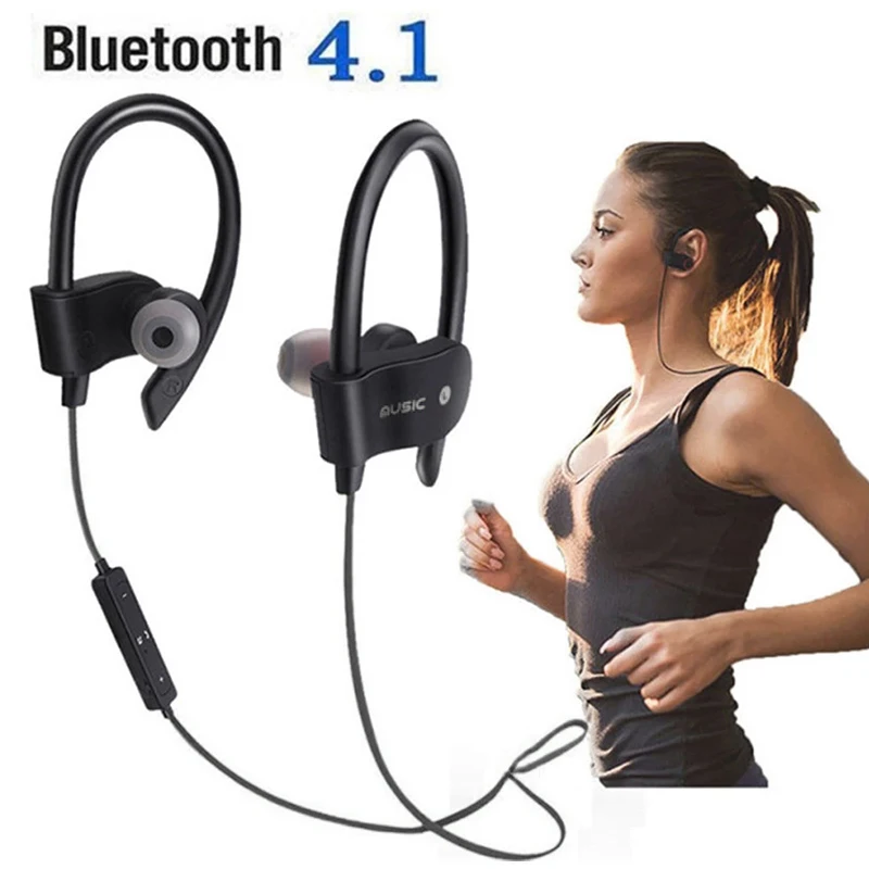 Fone de ouvido sem fio fone bluetooth 4.1 neckband silicone alta fidelidade estéreo esportes halter à prova dwaterproof água magnético