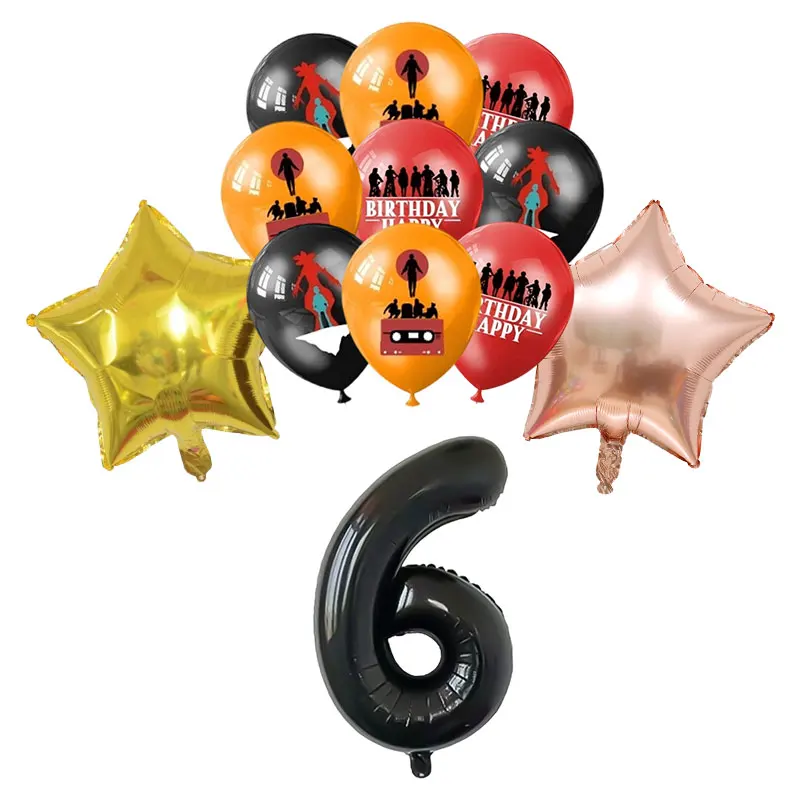 Stranger-Themen-Geburtstagsdekoration Horrorfilm-Geschirr Tasse Teller Tischdecke Luftballons Banner Geschenktüte Snackbox Partyzubehör – Detail 27