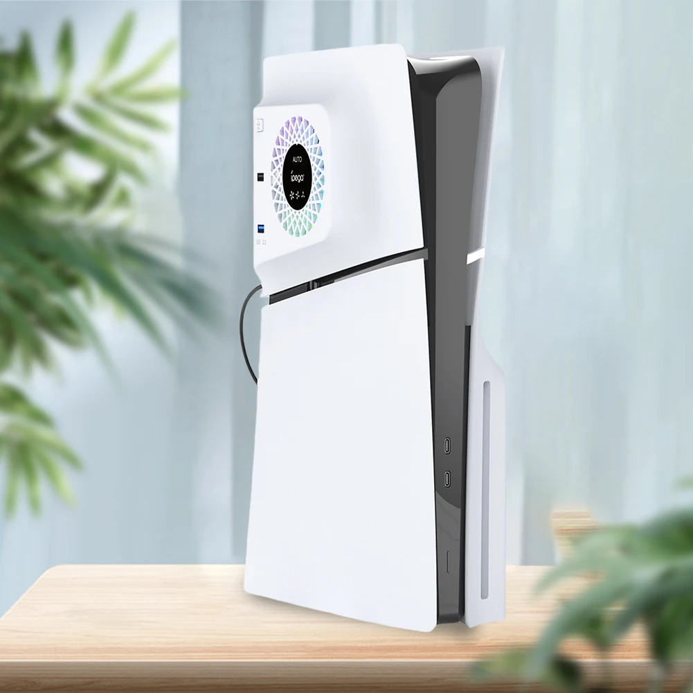 ز کے ساتھ بیرونی ماونٹڈ کولنگ فین کنسول USB کولر LED لائٹ 2 USB پورٹس گیم کنسول سائیڈ کولر PS5 سلم گیم کنسول کے لیے