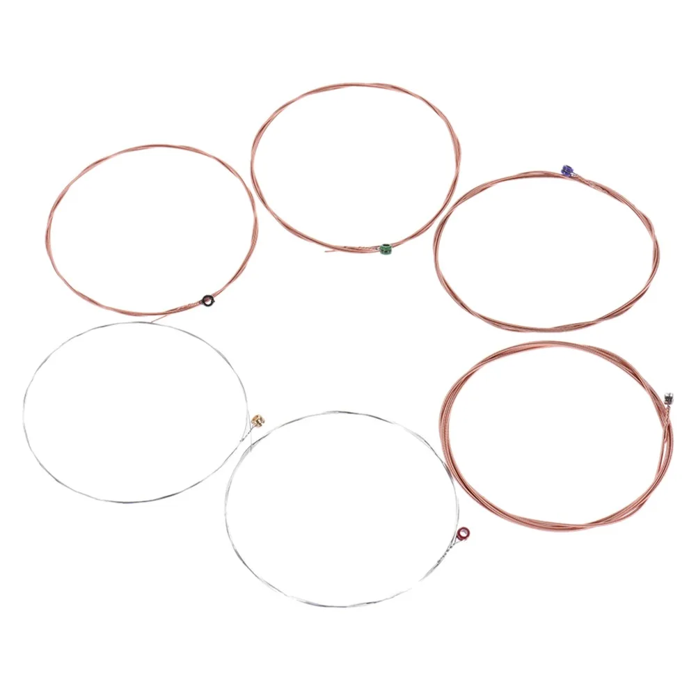10PCS Copper Wire Wound Acoustic Guitar Strings With Ball End Gauge .010-.047 Folk Guitar Strings High-Carbon Steel Core