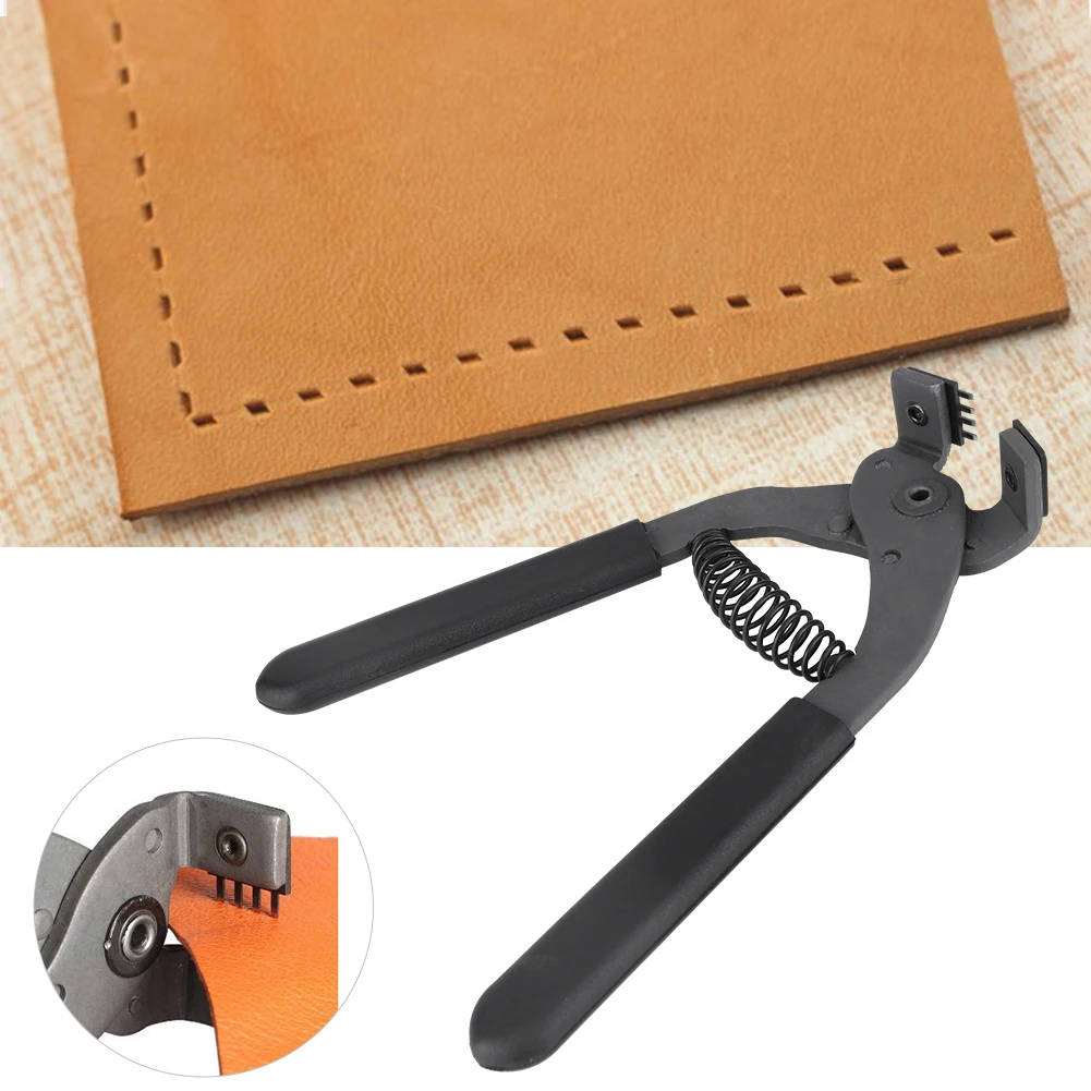 Pince silencieuse portative en acier au carbone de 17cm, outil de poinçonnage de trous d'artisanat du cuir de 4mm