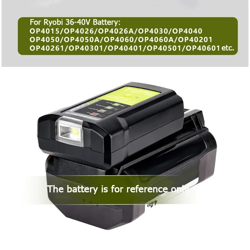 Compatible with For OP4015 OP4026 40V Lithium-ion Battery for OP403 Power Charger Adapter  Featuring  USB Port and LED Indicator