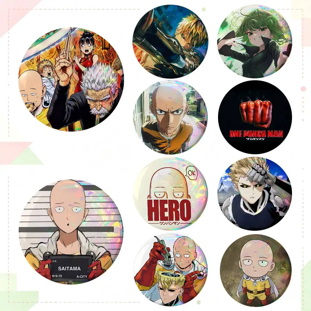 Anime One-Punch Man Round Badge Creative Brooch Clothing Backpack Accessories Lapel Pin