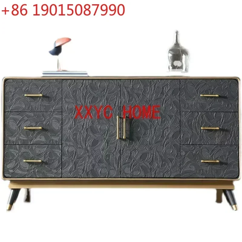Light Luxury Solid Wood Living Room Partition New Chinese Simple Hallway Sideboard Cabinet Shoe Cabinet