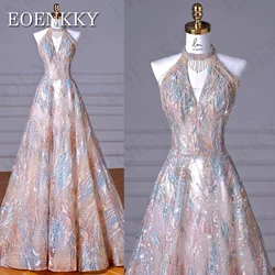 EOENKKY Halter Prom Dresses 2026 Luxury A Line Sleeveless Party Dress Beading Backless vestidos de fiesta elegantes Customized