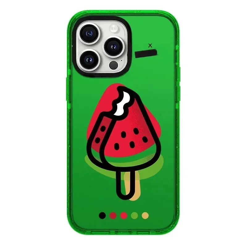 2.0 Acrylic Upgrade Border Watermelon Phone Case Cover for iPhone 11 12 13 14 15 Pro Max Case for iPhone 15 ProMax