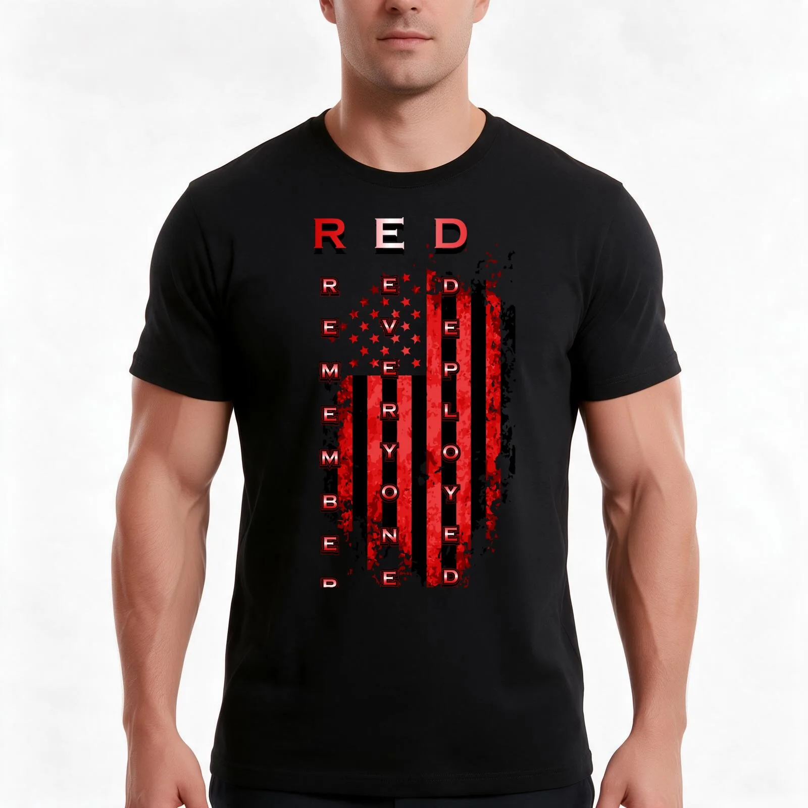 Remember Everyone Deployed T-Shirt, Summer Casual Cotton Tee, Oversized Streetwear Tops, Vintage Graphic Print, Unisex Men Women