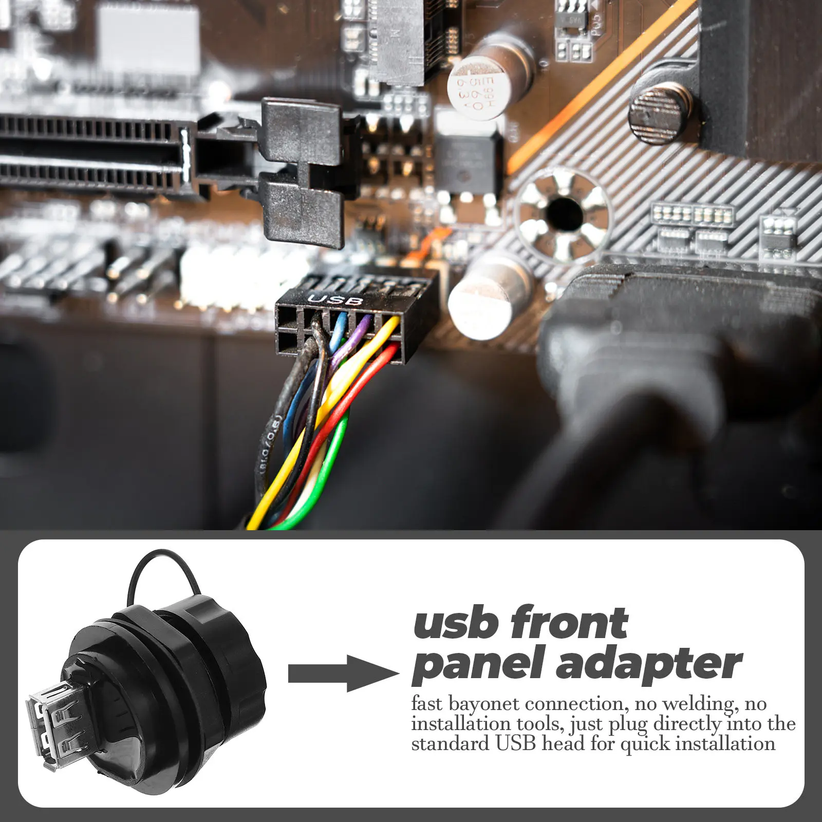 

USB Coupler Waterproof Panel Mount USB 2.0 Bulkhead Connector 20 Slot Data Extension Adapter for Industrial Bulkhead Connector