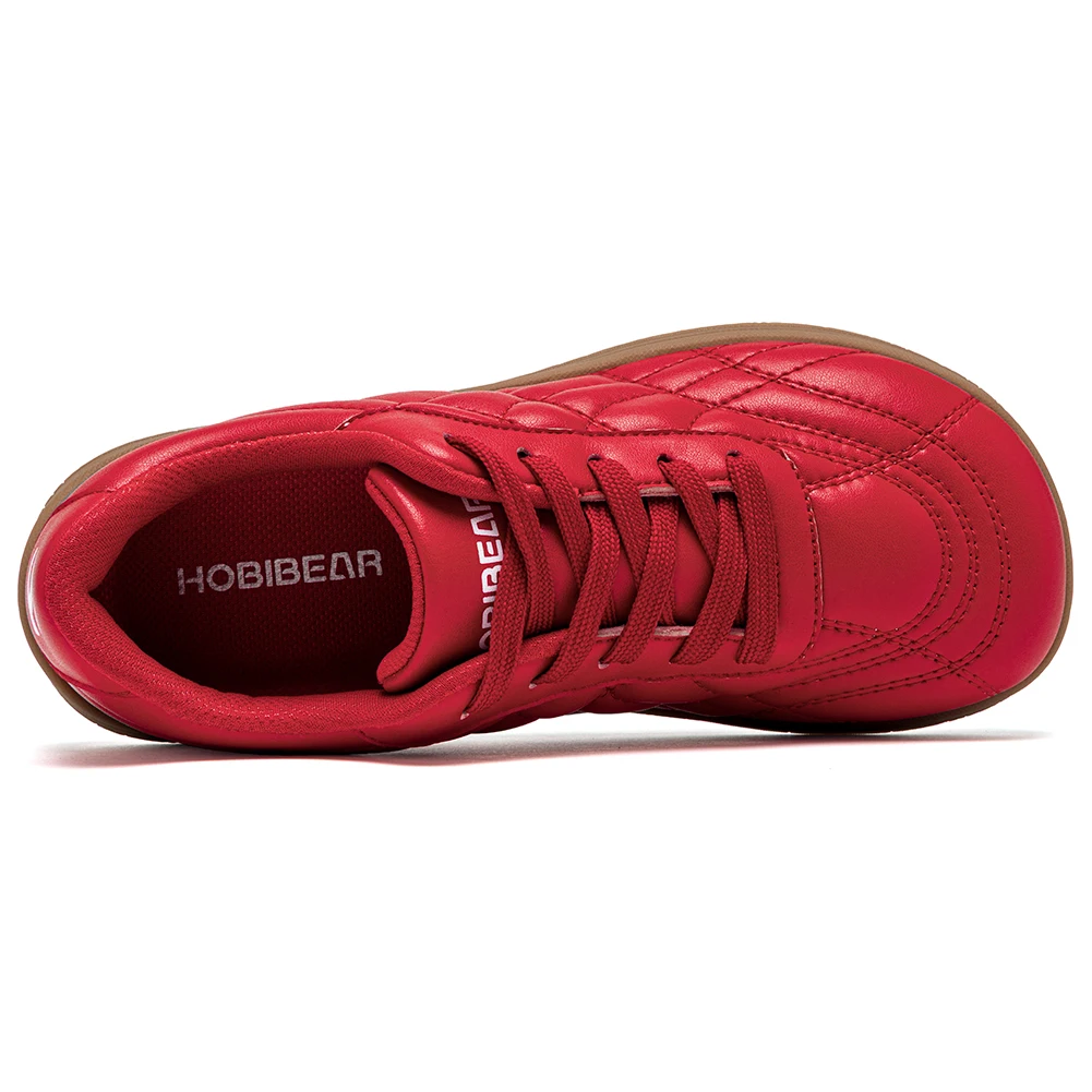 HOBIBEAR Damen-Sneaker mit breiter Zehenbox, Kunstleder, Barfußschuhe, klassische Schnürschuhe mit Nähfaden, zum Gehen geeignete Schnürsneaker – Detail 2