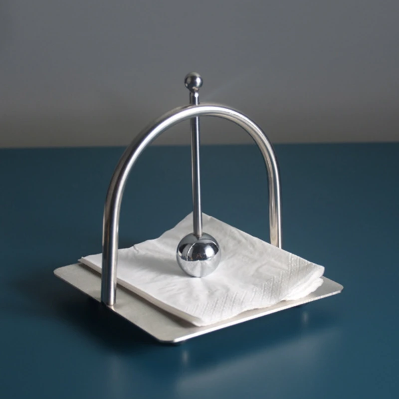 Stainless Steel Tissue Stand Metal Napkin Holder Dispenser Display Rack for Home Kitchen Bathroom Restaurant and Bar For kitchen