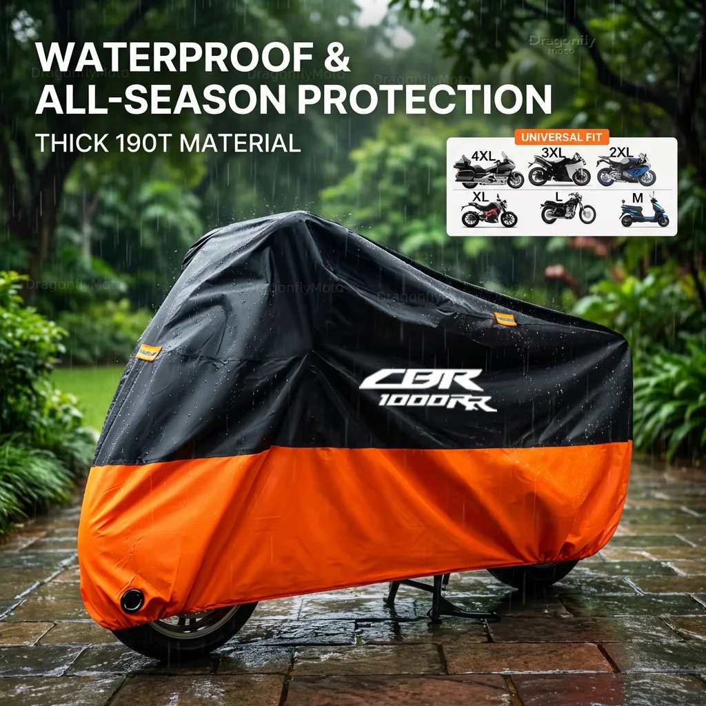 For Honda CBR 1000RR CBR1000RR CBR 1000 RR 2004-2019 Motorcycle Cover Thick 210D Waterproof Outdoor Uv Protective Dust Rain Sun