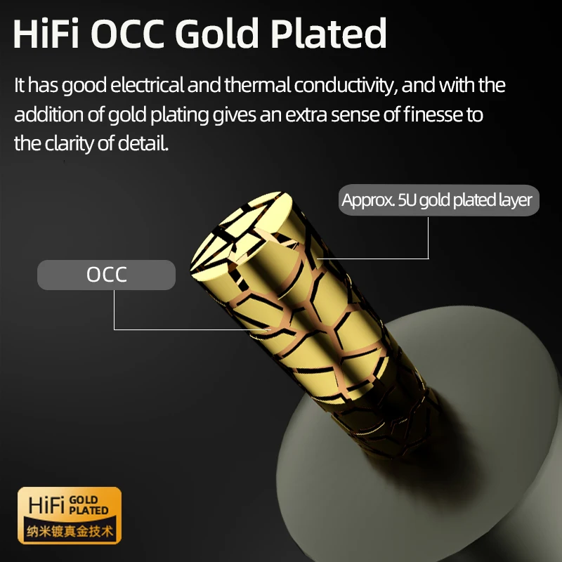 Cavo HiFi RCA a 2RCA Cavo audio amplificatore subwoofer Y Hi-end OCC placcato oro RCA maschio a 2RCA maschio