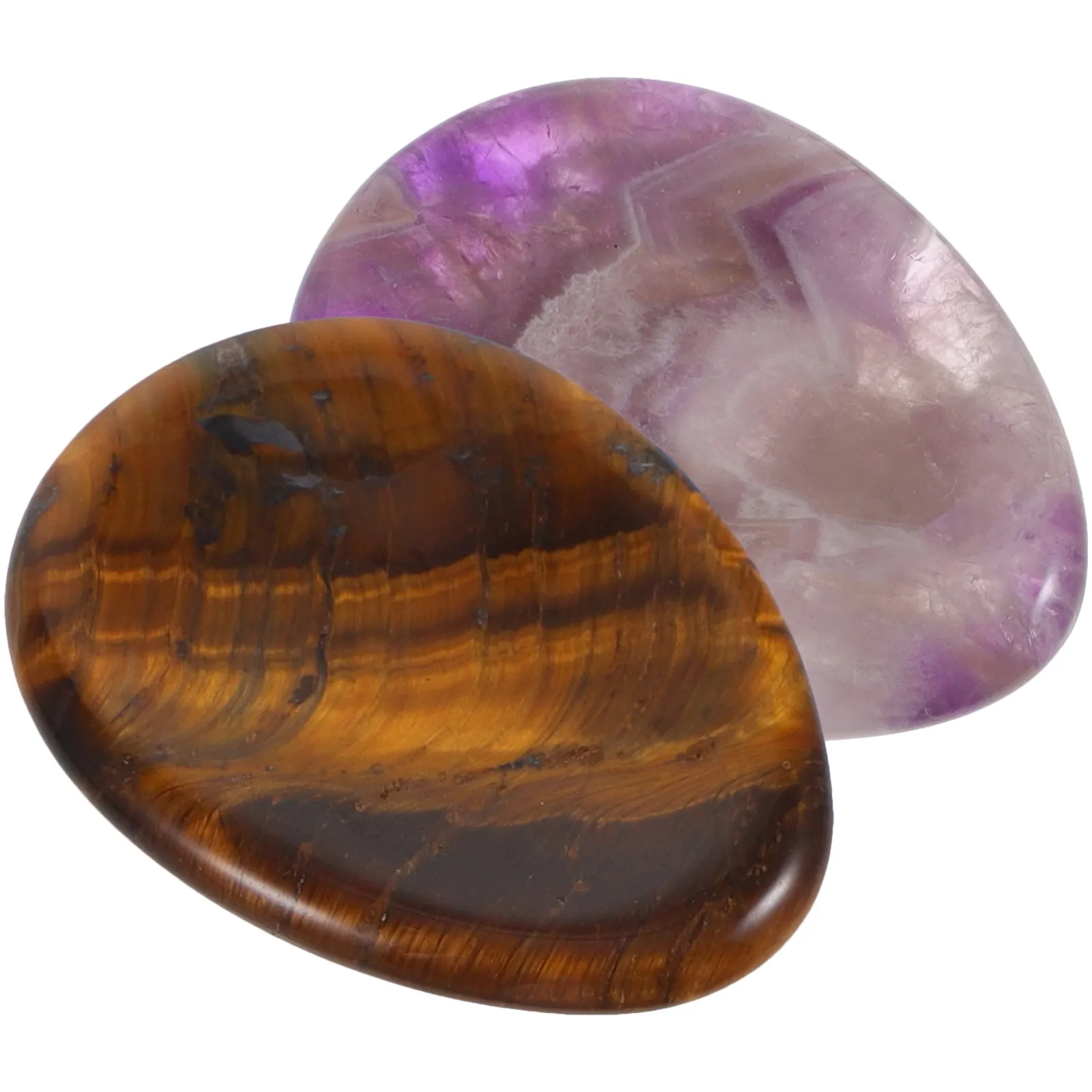

2Pcs Massage Stone Thumb Worry Stone Natural Crystal Hand Carved Stress Relief Portable Relaxation Pocket Gemstone Home Decor