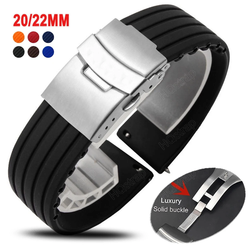 Silicone Watch Band 22mm 20mm Strap for Samsung Galaxy Watch 4 5 3 6 for Huawei Watch GT2 GT3 Rubber Bracelet Quick Release