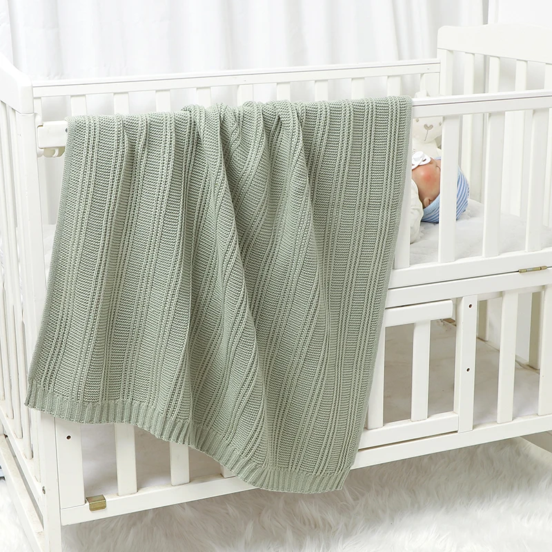 Knitted Baby Blanket Newborn Girl Boy Bedding Quilt 90*70CM Infant Plaid Toddler Stroller Swaddling Warp Fashion Solid Sleepsack