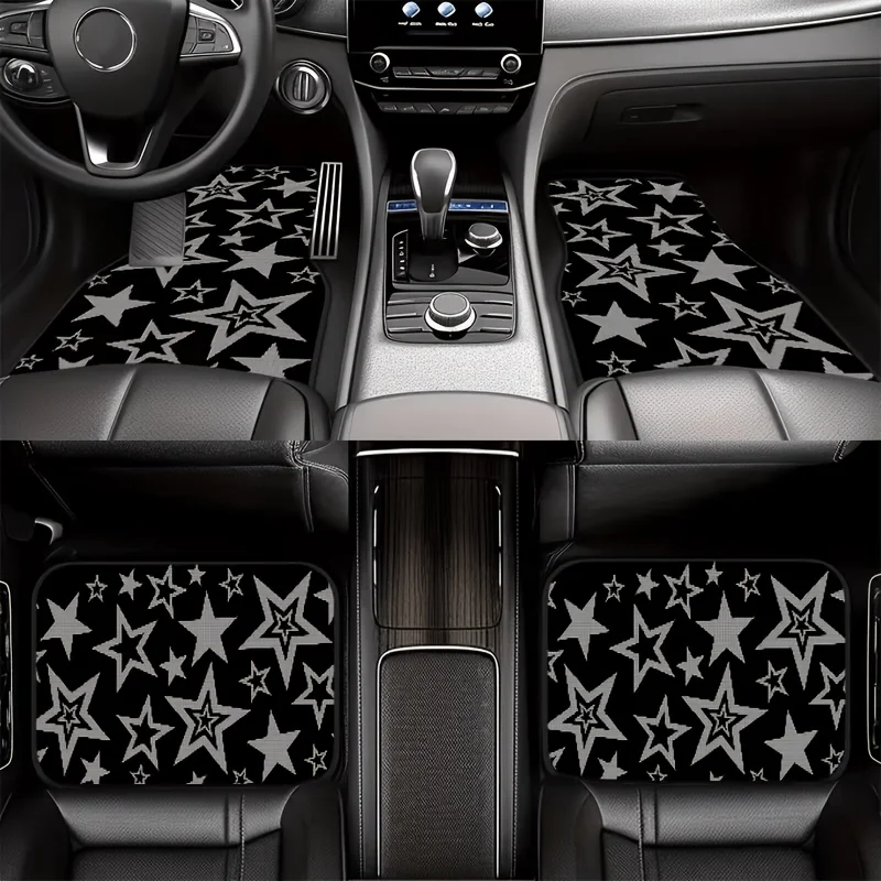 4pcs Car Floor Mat Set - Creative Star Pattern, An Ideal Gift Choice, Durable And Long-lasting, Suitable For Trucks, Sedans, SUV
