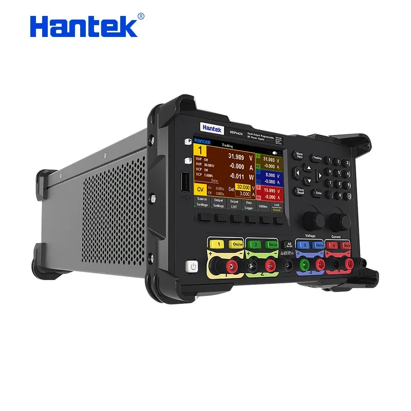 Hantek Fonte de alimentação estabilizada DC linear programável de quatro canais HDP4000 Série 1mV 1mA 245W Potência de saída 4,3 polegadasColorDisplay
