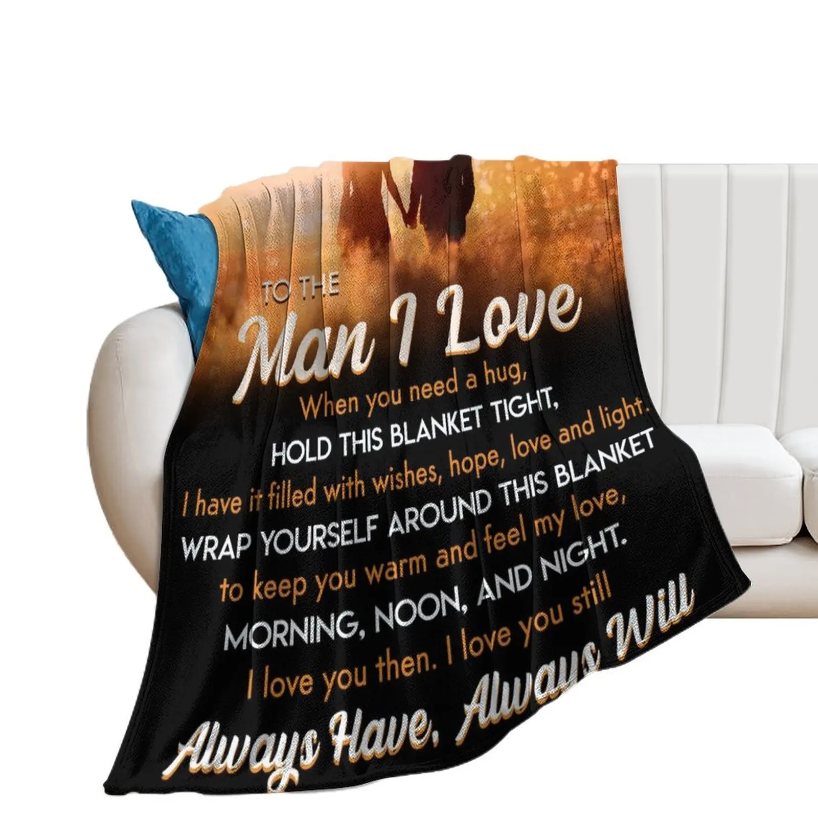 

to my man i love when you need a hug hold this blanket tight- love wife, girlfriend Throw Blanket Cute Plaid Blankets