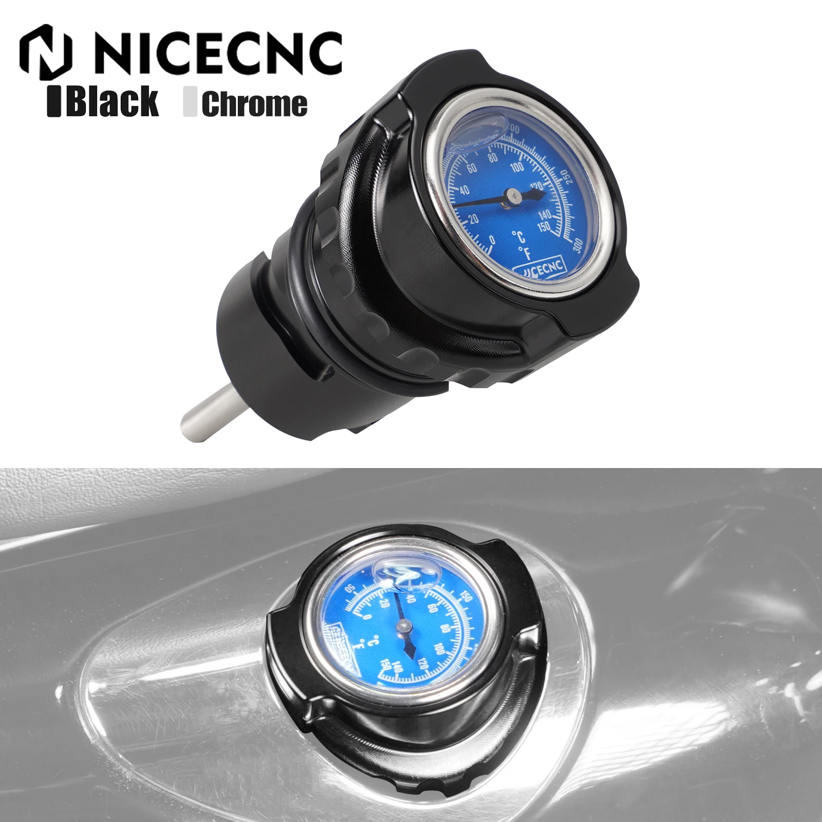 For Harley Sportster 883 1200 Custom XL883C XL1200C 2004-2019 Oil Dipstick Temperature Gauge Iron 883 XL883N Iron 1200 XL1200NS