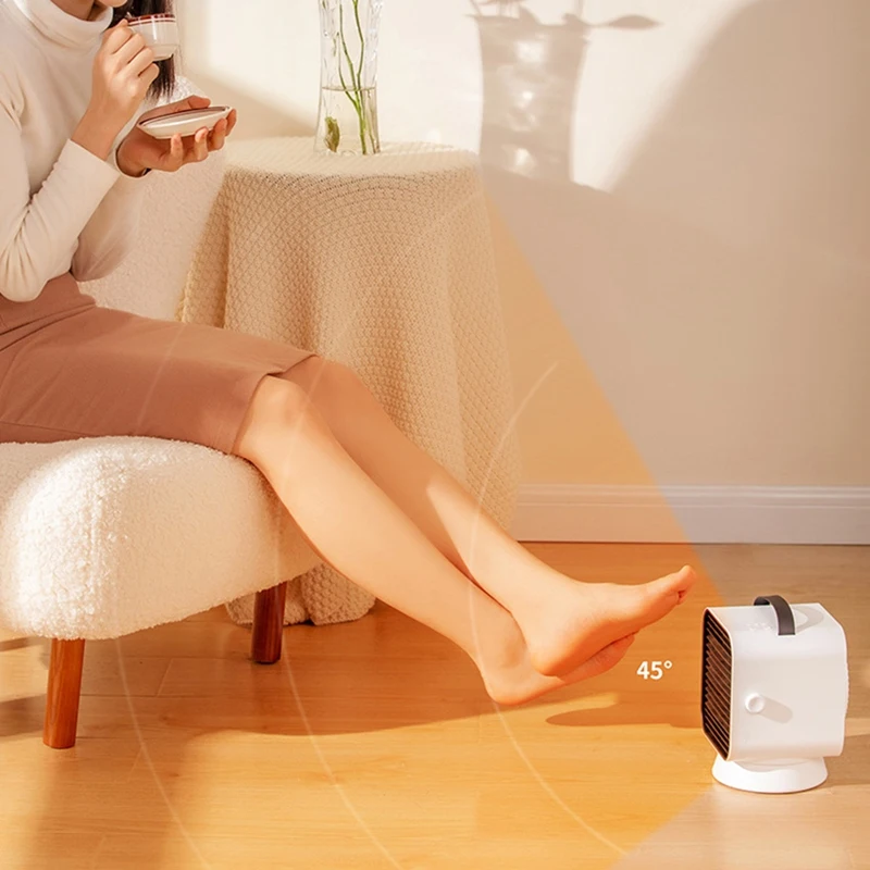 Riscaldatore portatile Ventola Protezione da surriscaldamento Riscaldamento rapido 3S Termostato spaziale in ceramica Riscaldamento rapido Scrivania da ufficio Spina americana