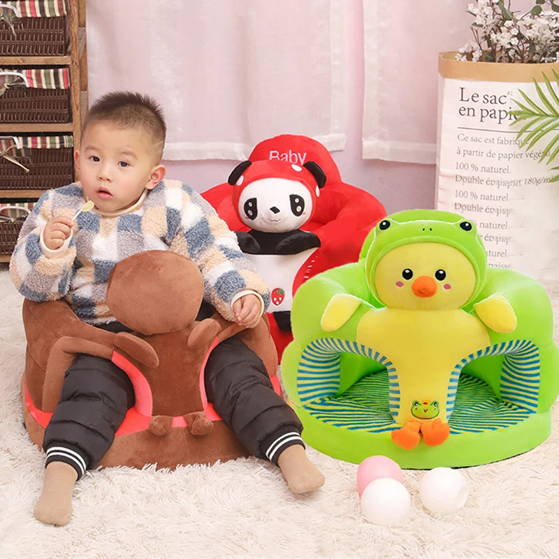 1PC Baby Learning Sitting Seat Sofa Cover Cartoon Case Plush Support Chair Toys(Sitting Chair Cover!!)