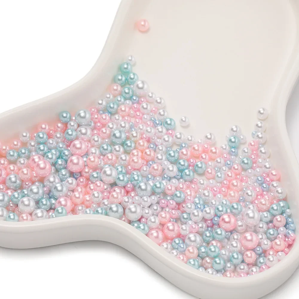 New Symphony Non-porous Imitation Pearl Round Beads Mixed Size Loose Beads Handmade Diy Macaron Color Creative Filling Box