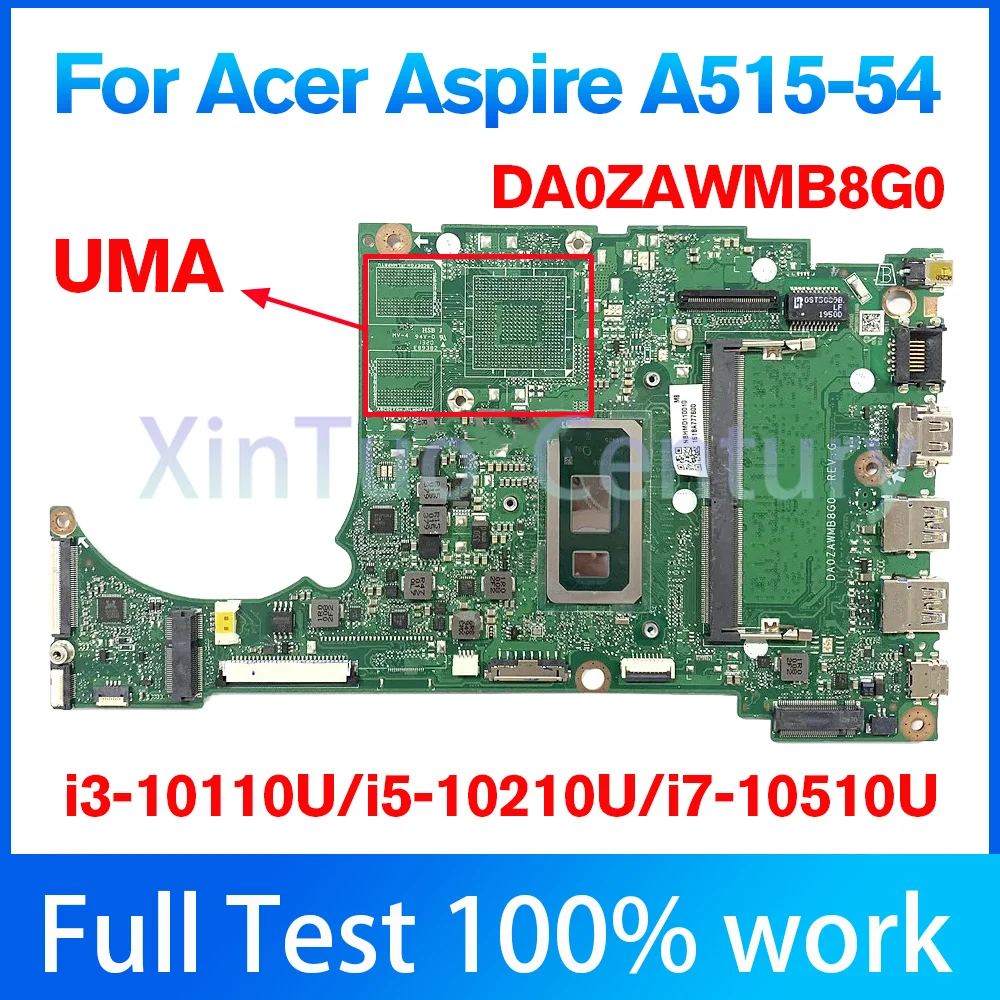 Da0zawmb8g0 Met I3 I5 I7-8th 10e Gen Cpu 4Gb Ram Notebook Moederbord Voor Acer Aspire A515-54 A515-54G Laptop Moederbord