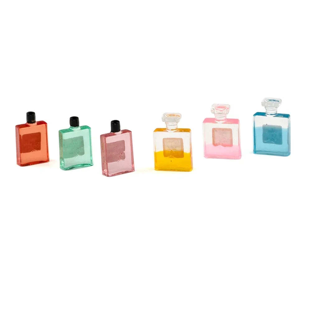 6Pcs 1/12 Doll House Miniature Resin Perfume Bottle Simulation Model Toy Mini Decorate Dollhouse Accessories