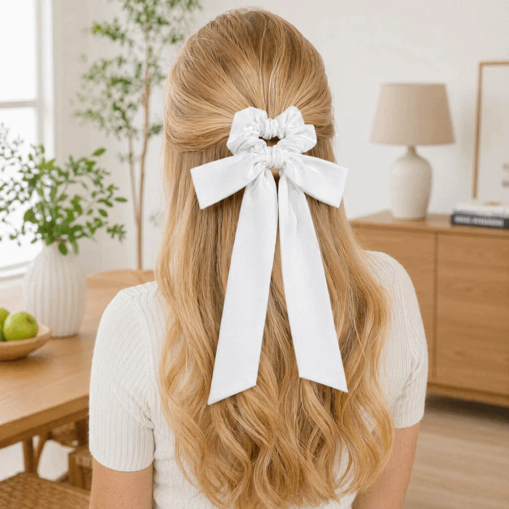 Elastic Yoga Bow Hairband Soft Fabric Adjustable Hair Accessory Band Breathable Long Ribbon Tails Girls Headband Outdoor Sports