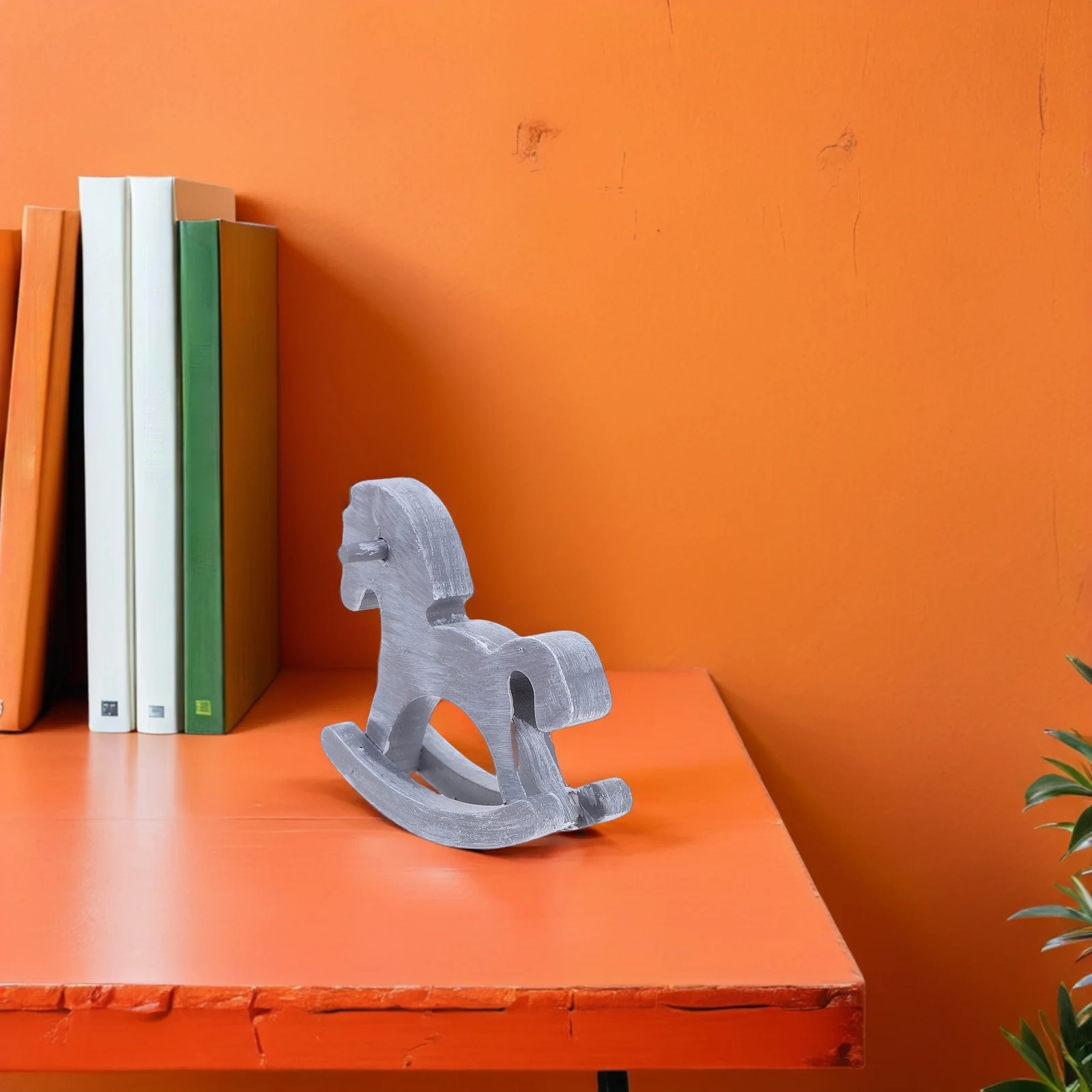 나무 흔들 목마 미니 빈티지 공예품 가정 사무실 장식 탁상 동물 조각상 책상 장식품 거실 선반 장식품