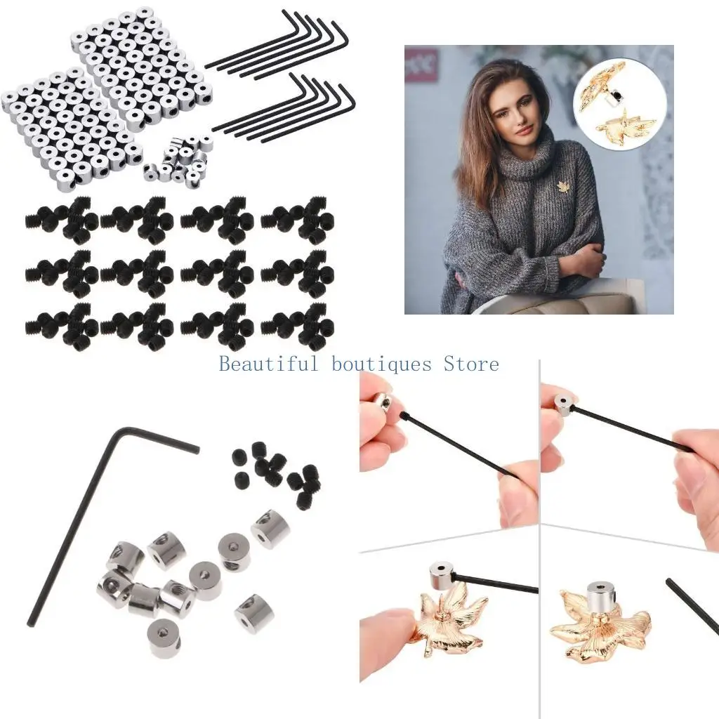 

U4LF 1 Set Screw Brooch Cap Wrench Special Back Buckle Badge Accessories Clutch Interface Beam Mouth Metal Accessories