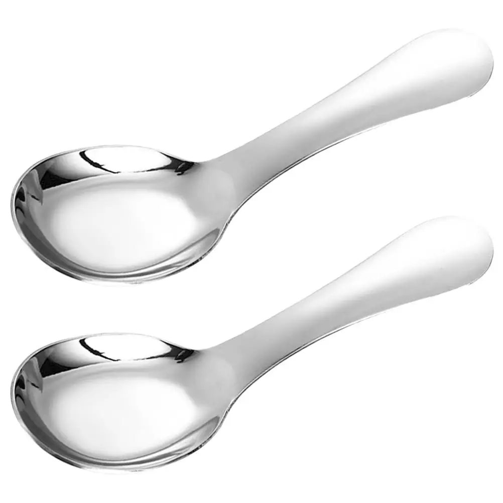 

2 Pcs Food Spoon Soup Spoons For Kids Home Tableware Tableware Safe Home Supplies Stainless Steel Spoons Handle